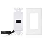 Cable Matters 2 Pack 1 Port Hdmi Wall Plate In White 4K Uhd Arc And Ethernet Pass Thru Support