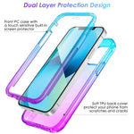 Ruky Case Compatible With Iphone 13 Full Body Rugged Cover With Built In Screen Protector Soft Tpu Shockproof Bumper Protective Clear Girls Women Phone Case For Iphone 13 6 1 Teal Purple