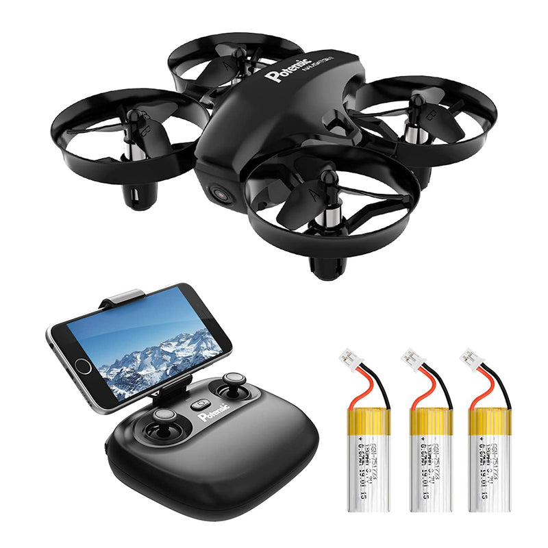 Poic A20W Mini Drone For Kids And Beginners With Camera 720P Rc Fpv Drone Easy To Fly Able Quadcopter With Altitude Hold Headless Mode Route Settiing Gravity 3 Batteries