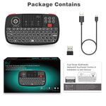 2019 Upgrade I4 Mini Bluetooth Keyboard With Touchpad Blacklit Portable Wireless Keyboard With 2 4G Usb Dongle For Smartphones Pc Tablet Laptop Tv Box Ios Android Windows Mac Black