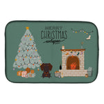 Carolines Treasures Carolines Chocolate Wire Haired Dachshund Christmas Everyone Dish Drying Mats 14 X 21 Multicolor