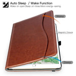 Ztotop Case For Ipad Pro 12 9 Inch 2017 2015 Old Model 1St 2Nd Gen Premium Leather Business Folding Stand Folio Cover With Auto Wake Sleep And Document Card Slots Multiple Viewing Angles Brown