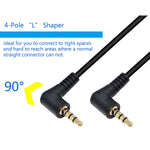 Cerrxian 90 Degree Right Angle 3 5Mm Male To Male Jack 4 Pole Extension Aux Audio Coiled Spiral Cable