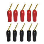 Cerrxian Gold Plated 2Mm Banana Plug Screw Type Audio Speaker Cable Connector Adapterblack Red 10 Pack