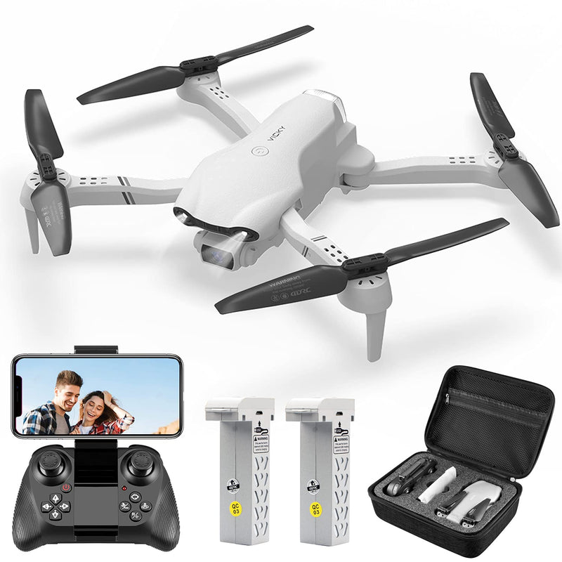 4Drc F10 Foldable Drone With 1080P Hd Camera For S Fpv Live Video Rc Quadcopter For Beginners Kids Toys 3D Flips Trajectory Flight App Control One Key Start Headless Mode 2 Batteries