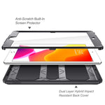 Case For New Ipad 8Th Gen 2020 7Th Generation 2019 10 2 Inch Built In Screen Protector 360 Degree Rotating Multi Functional Grip Stand Shockproof Fully Body Rugged Cover Black