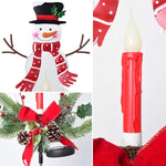 Snowman Christmas Light With Faux Pine Cones