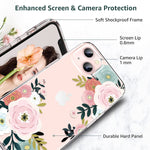 Compatible With Iphone 13 6 1Inch Case For Women Girls Never Faded Floral Clear Phone Cases Cute Pink Flower Pattern Design Slim Protective Cover Silicone Shockproof Hard Case For Iphone 13 2021