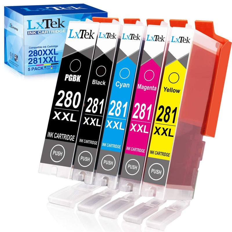 Lxtek Compatible Ink Cartridge Replacement For Canon Pgi 280Xxl Cli 281Xxl Pgi 280 Xxl Cli 281 Xxl To Use With Pixma Tr8520 Ts9120 Ts6220 Ts9520 Ts8220 Ts9521C Ts6120 Ts8120 Tr7520 Ts702 5 Pack