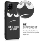 Kwmobile Tpu Silicone Case Compatible With Samsung Galaxy A42 5G Soft Flexible Shock Absorbent Protective Phone Cover Dont Touch My Phone White Black