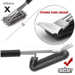 Grill Brush And Scraper Bbq Brush For Grill Safe 18 Stainless Steel Woven Wire 3 In 1 Bristles Grill Cleaning Brush Br 4516