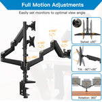 Triple Monitor Stand Full Motion Articulating Aluminum Gas Spring Monitor Mount Fit Three 17 To 32 Inch Flat Curved Lcd Computer Screens With Clamp Grommet Kit Black