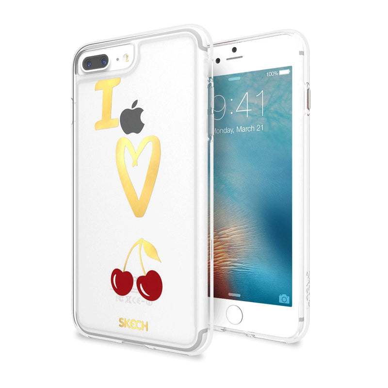 Skech Fashion Metallic Designs Protective Case For Iphone 7 Plus 6 Plus 6S Plus Compatible Cherries