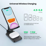 Wireless Charging Cell Phone Stand Fully Foldable Adjustable Phone Cradle 10W Max Qi Enabled Wireless Charging Holder For Iphone 11 Es Max Xs Xr X 8 Airpods Pro Samsung Galaxy S20 S10 S9 S8