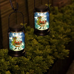 Mason Jar Lights With Red Bird Santa Claus Decor