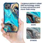 Marble Case Designed For Iphone 13 Maxcury Guard Series Protective Iphone 13 Case Shock Absorbing Corners Drop Protection Hard Cover For Apple Iphone 13 Phone In 6 1 Inch 2021 Released Blue