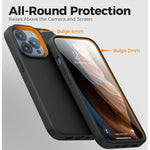 Oxbot Designed For Iphone 13 Pro Case Soft Silicone Tpu Anti Scratch Microfiber Lining Protective Shockproof Full Body Case With 2X Tempered Glass Screen Protector 1X Camera Lens Protector Black