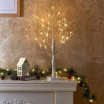 Birch Tree Battery Powered Warm White Led