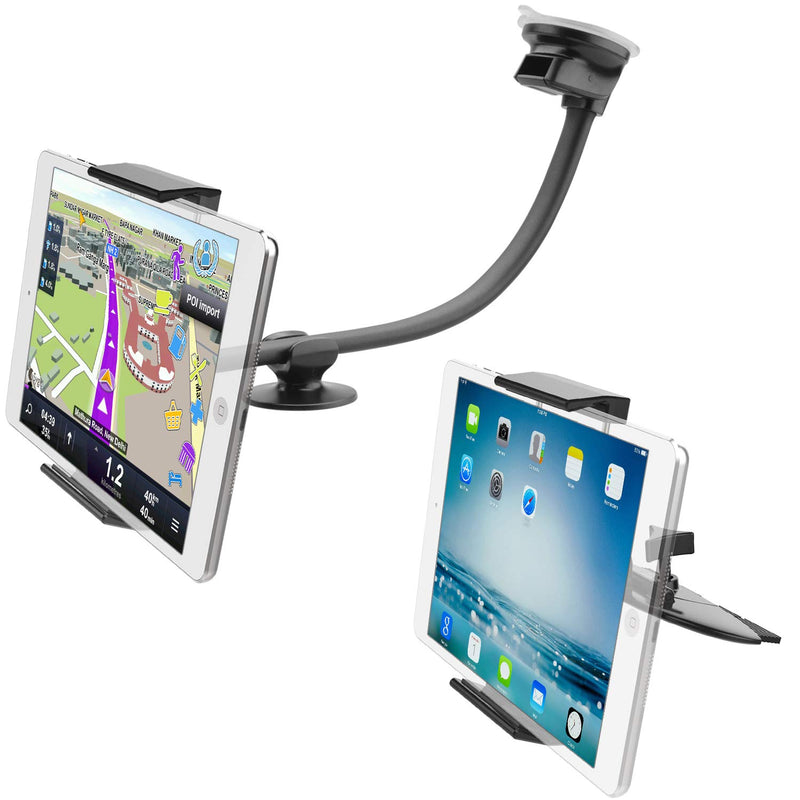 Long Arm Windshield Tablet Phone Car Mount 2 In 1 Bundle With Sturdy Cd Slot Tablet Phone Car Mount 2 In 1 2 Tablets And Phone Car Truck Holders Easy To Transfer Replace