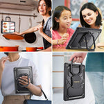 Fintie Case For New Ipad 8Th Gen 2020 7Th Generation 2019 10 2 Inch Built In Screen Protector 360 Degree Rotating Multi Functional Grip Stand Shockproof Fully Body Rugged Cover Black