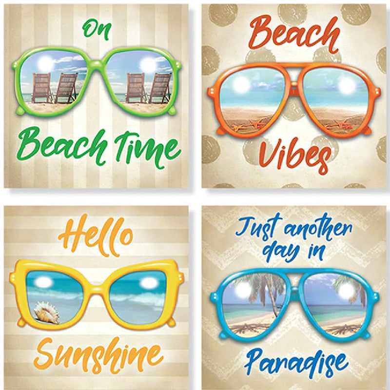 Carson Pattern Sunglasses Square House Coaster Set