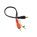 Poyiccot Rca Splitter 1 Rca Male To 2 Rca Male Stereo Audio Cable Rca To 2Rca Subwoofer Cable Rca Y Splitter Audio Cable 2Rca To 1Rca Bi Directional Rca Y Adapter Cable 25Cm 10Inch
