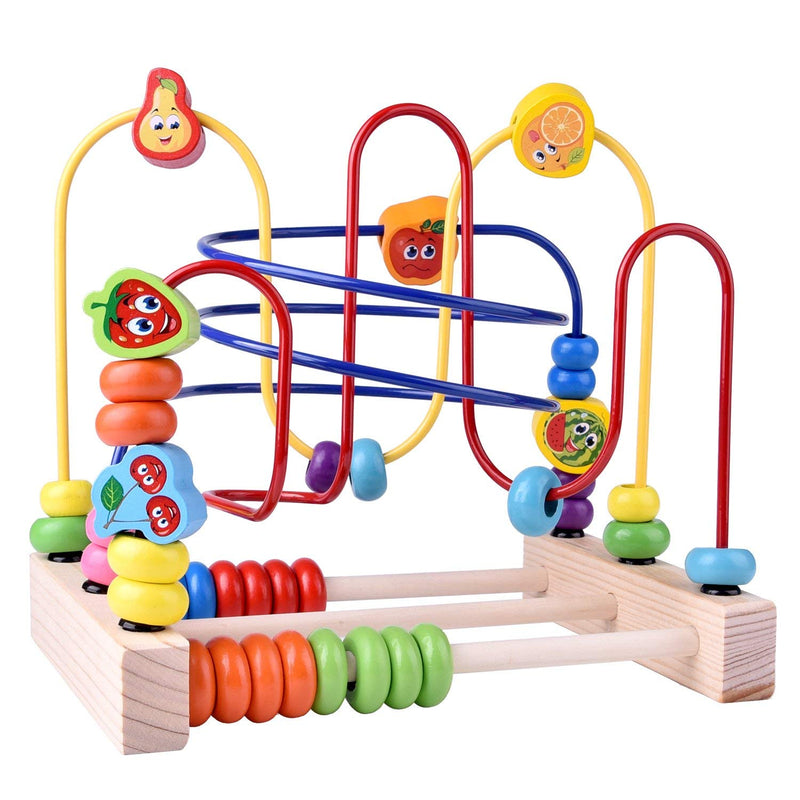Wooden Toys Beads Maze Roller Coaster Educational Toys For S Baby Around Circle Bead L Improvement Wood Toys Birthday Gift For Boys Girls