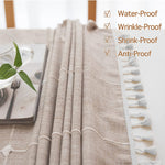 Waterproof Washable Tablecloth With Tassel Rectangle Oblong