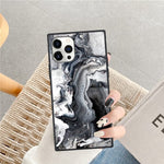 Perrkld Compatible Iphone 13 Pro Max Case Square Black White Watercolor Marble Pattern Heavy Duty Protection Shock Absorption Slim Soft Tpu Edge And Hard Pc Case For Iphone 13 Pro Max 6 7 In 2021