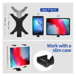 Moko Tablet Stand Adjustable Tablet Tripod Mount Adapter Tablet Clamp Holder For 7 11 Tablet Fit For New Ipad Air 3Rd Ipad Mini 5 4 Ipad Pro 11 Galaxy Tab E 9 6 Blacktripod Not Included