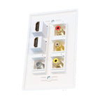 Riteav 3 X Rca 2 X Hdmi And 1 X Coax Cable Tv Port Wall Plate White 1