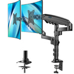 Dual Monitor Stand Height Adjustable Gas Spring Double Arm Monitor Mount Desk Stand Fit Two 17 To 32 Inch Screens With Clamp Grommet Mounting Base Each Arm Hold Up To 19 8Lbs