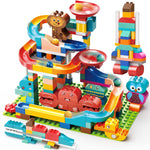Marble Run Building Blocks 157Pcs Animals Marble Race Track Big Blocks Compatible Marble Maze Stem Educational Toddler Toys With Multiple Models Gift Boys Girls Kids Age 3 4 5 6 7 8