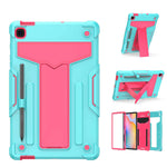 Heavy Duty Case For Samsung Galaxy Tab S6 Lite Shockproof Rugged Hybrid Protective Kickstand Cover Case With Pen Holder For 2020 Galaxy Tab S6 Lite 10 4 Sm P610 P615 Teal Pink