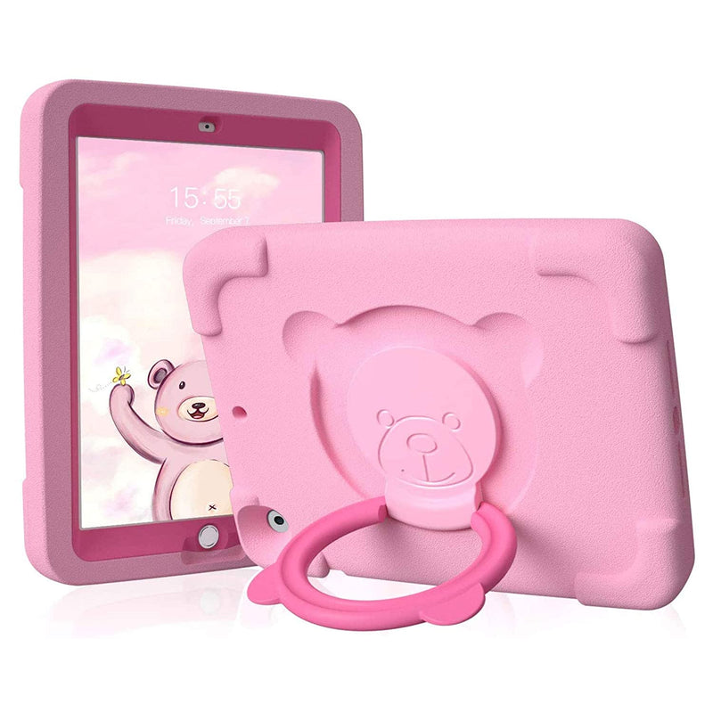 Ipad Kids Case Compatible For Ipad 7Th 8Th Generation 10 2 In Eva Shockproof Rotate Handle Folding Stand Heavy Duty Protective Cute Cover For Boys Girls Pink
