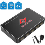 Hdmi Splitter 4K 60Hz 1 In 4 Out Hdmi Switcher Support 3D Full Hd 1080P Hdmi Switch For Tv Box Pc Ps4 Xbox Dvd To Hdtv Projector With Usb Charging Port