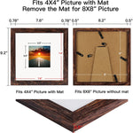 Beautiful Gift Of Picture Frame Distressed Farmhouse Wood Pattern Set Of 4 With Tempered Glass