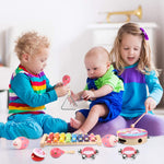 Musical Instruments For Toddlers Music Set For Birthday Gifts Baby Girl Toys Infant Wood Xylophone Tambourine For Maracas Egg Shaker For Kids