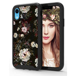 Iphone Xr Case With Roses Design Apple Iphone Xr Phone Case Hybrid Dual Layer Armor Protective Cover Flexible Sturdy Anti Scratch Shockproof Cute Case For Women And Girls Flowers Black