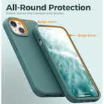 Oxbot Designed For Iphone 13 Case Soft Silicone Tpu Anti Scratch Microfiber Lining Protective Shockproof Full Body Case With 2X Tempered Glass Screen Protector 1X Camera Lens Protector For 13 Green