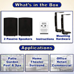 Theater Solutions Ts425Odb Indoor Or Outdoor Speakers Weatherproof Mountable Black Pair