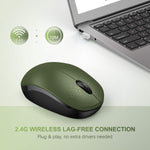 Seenda Wireless Mouse 2 4G Noiseless Mouse With Usb Receiver Portable Computer Mice For Pc Tablet Laptop Notebook Green Black