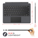 Type Cover For Microsoft Surface Go 2 2020 Surface Go 2018 7 Color Backlit Ultra Slim Portable Wireless Bluetooth Keyboard With Trackpad Rechargeable Battery And Charging Cable Gray