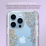 Coolwee Clear Glitter Compatible Iphone 13 Pro Case Flower Slim Cute Crystal Lace Bling Shiny Women Girl Floral Hard Back Soft Tpu Bumper Protective Cover Compatible Apple Iphone 13 Pro Mandala Henna