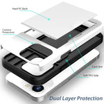 Zuslab Wallet Case Compatible With Apple Iphone 13 2021 Phone Case With Card Holder Shockproof Anti Scratch Cover With Tempered Glass Screen Protectorsx2Pack White