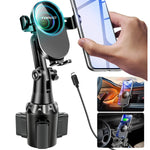 Upgraded Cup Holder Phone Mount Wireless Charger Universal Cell Phone Holder Car Charger Wireless Charger Cup Phone Holder Fast Charging For Iphone11 11 Pro 11 Pro Max Samsung Galaxy Black