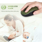 Seenda Wireless Mouse 2 4G Noiseless Mouse With Usb Receiver Portable Computer Mice For Pc Tablet Laptop Notebook Green Black