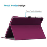 Case For Ipad 9 7 2018 2017 Ipad Air 2 Ipad Air Corner Protection 360 Degree Rotating Smart Stand Cover With Pocket Pencil Holder Auto Sleep Wake For Ipad 6Th 5Th Gen Purple
