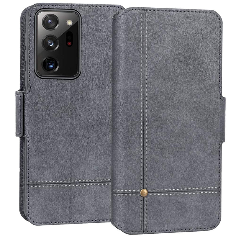 Fyy Case For Samsung Galaxy Note 20 Ultra 6 9 Ultra Slim Pu Leather Wallet Case Protective Cover With Card Holders Kickstand Flip Case For Galaxy Note 20 Ultra 6 9 Grey