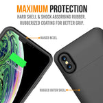Alpatronix Iphone Xs Max Battery Case Ultra Slim Portable Protective Extended Charger Cover With Qi Wireless Charging Compatible With Iphone Xs Max 6 5 Inch Bxxt Max Matte Black
